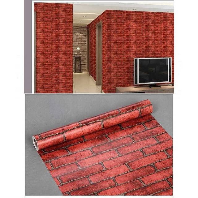 683 wallpaper stiker, batu bata merah