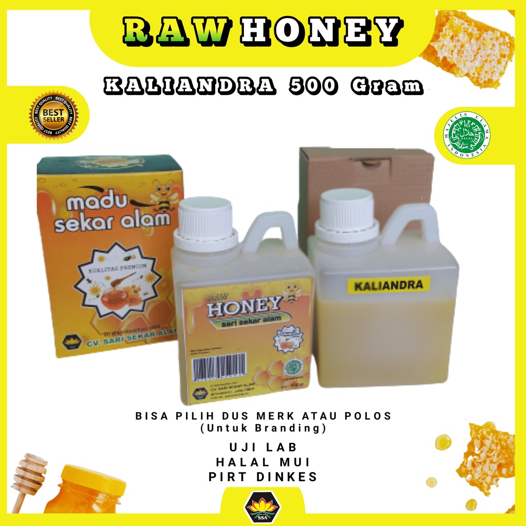 PROMO 500 gram Raw honey/madu nektar bunga kaliandra free dus