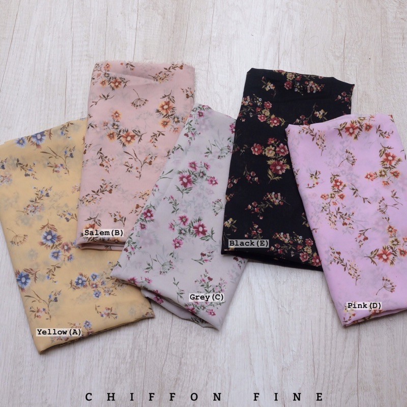 {BARU KAINNYA SAJA}  HIJAB MOTIF SEGIEMPAT - KERUDUNG SIFON FINE - CHIFFON FINE - 222 VINE-2