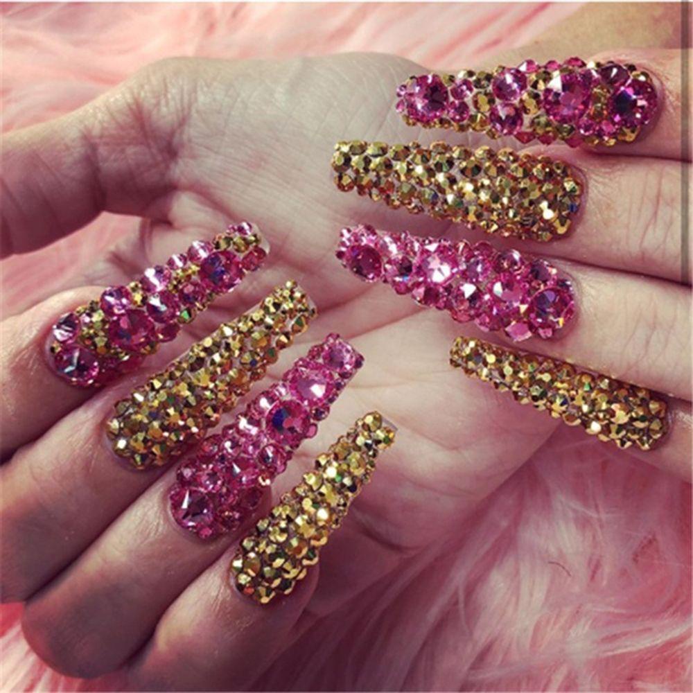 Preva Nail Art Dekorasi Rhinestones Set Campuran Bentuk Berlian Glitters Aksesoris Kuku