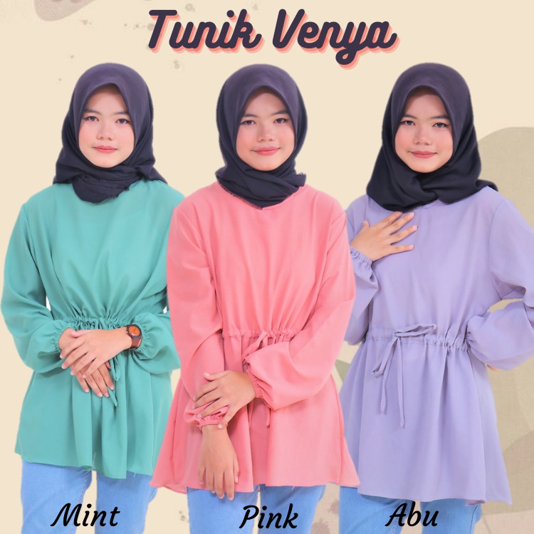 AILEN TUNIK || Atasan wanita || fashion muslim wanita || Terbaru [ Kancing aktif]
