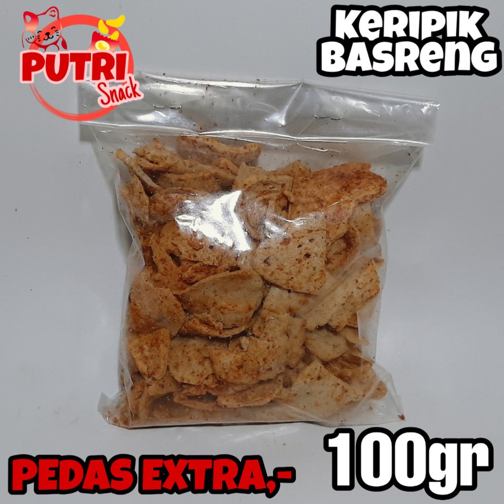 Keripik Basreng 100gr / keripik baso goreng putrisnack