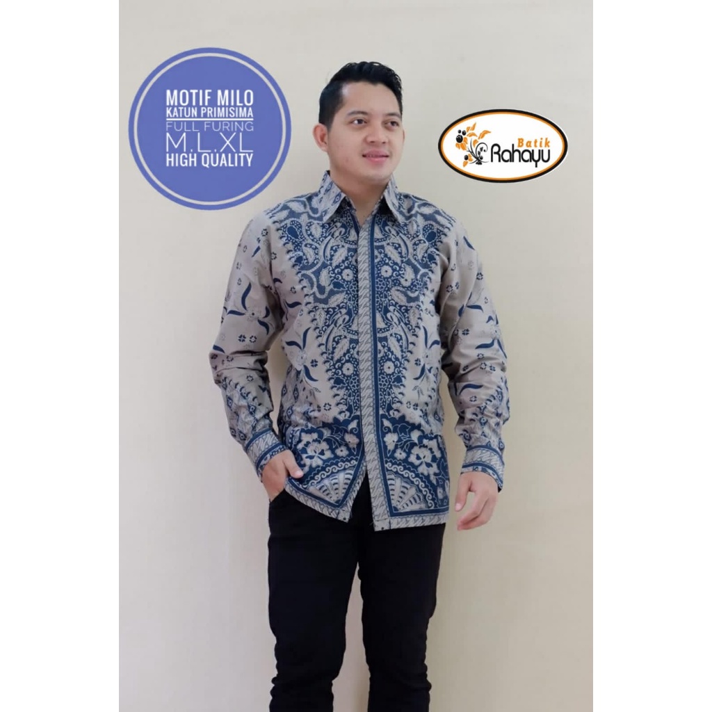 MOTIF MILO RAHAYU KEMEJA BATIK PRIA SOLO LENGAN PANJANG LAPIS FURING ATASAN PREMIUM MODERN SETYO LUHUR PUTIH KOPI COKLAT WIRA YUDA ARJUNA DAN NAGA ELANG DUA SETYO LUHUR HIJAU CAKRA BIRU PURBO LASEM GALING KAPS GURDO WIBOWO DANUR WENDA SADANA NAVI BUNGA