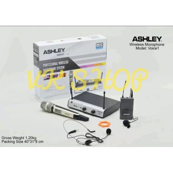Mic Wireless Ashley Voice 1 / Voice1 Mic Pegang - Jepit - Headset (PJH)