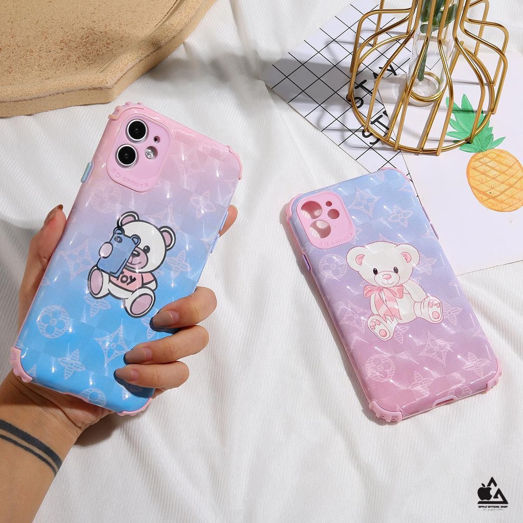 Soft Case Motif Lucu 3D iPhone 6 6+ 8 8+ 11 12 SAMSUNG A52 A72 OPPO RENO 5 5F REDMI NOTE 10 10PRO 9 Kaws Bear Pelindung Kamera Softcase Silikon Jelly Clear Cover