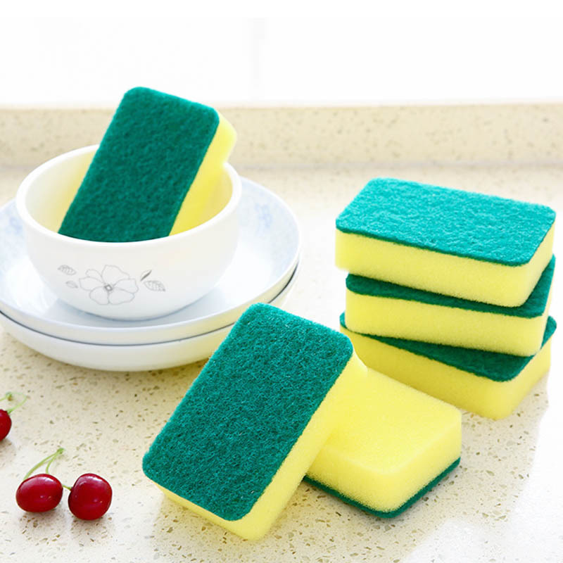 1Pcs Kitchen High Density Sponge Dishwash Wipe Fiber Scouring Pad/Bowl Pot Scouring Supplies Clean Rub Cleaning Tools