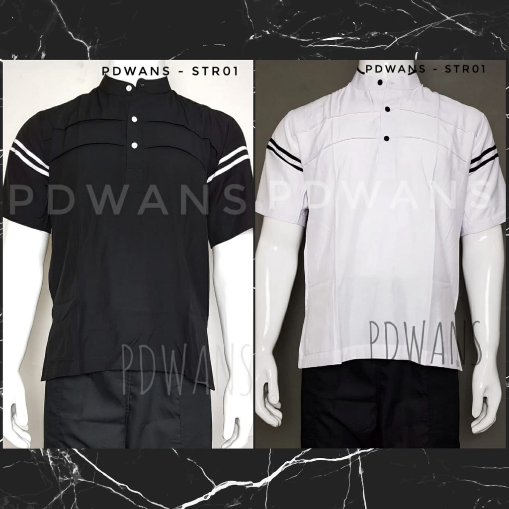 PDWANS BAJU KOKO Premium Baju Koko Casual Lengan Pendek Kemko STR01