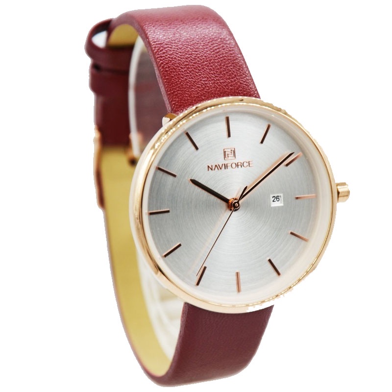 JAM TANGAN NAVIFORCE 5002 L1 KL LA WOMEN - KULIT - MERAH NAVIFORCE ORIGINAL 5002 JAM NAVIFORCE 5002 