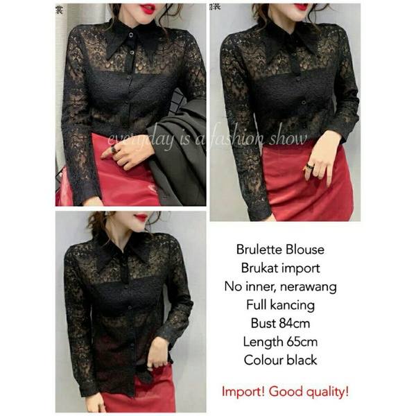 Atasan Top Blouse Brukat Brulette Import