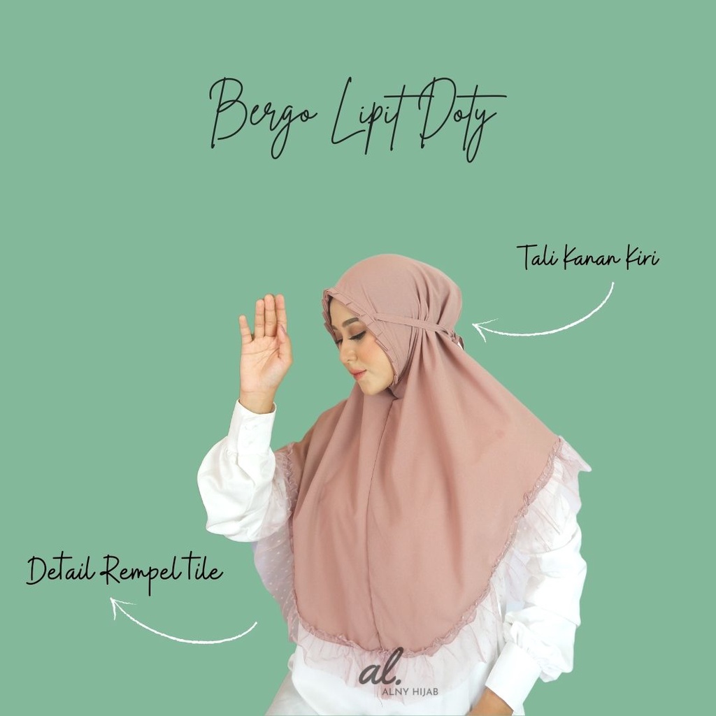 Alny Hijab - Hijab Bergo Lipit Doty / Bergo Maryam Tile Lipit Diamond