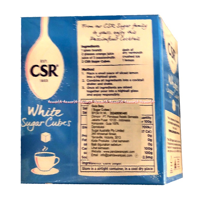 CSR White Sugar Cubes 450gr Gula Kotak Putih Import Terbuat Dari 100% Tebu Alami C.S.R Ceeser Sugar Cube Kotak