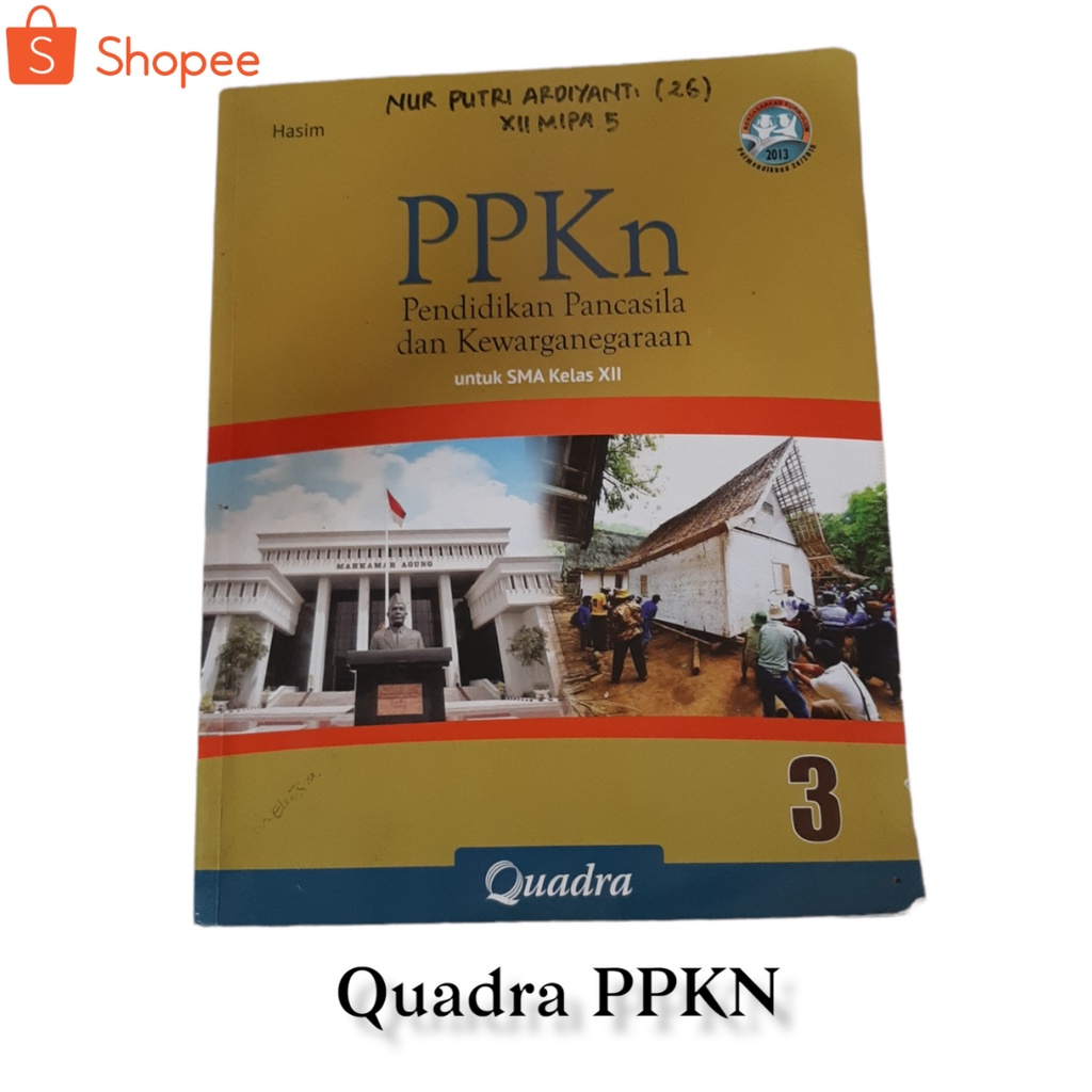 BUKU PPKN /PKN QUADRA 3/ 12 PENULIS HASIM