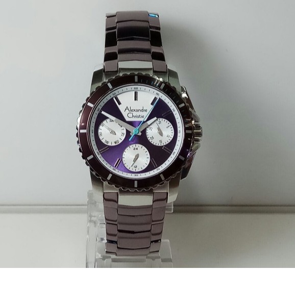 ALEXANDRE CHRISTIE 6455BF PURPLE SILVER WANITA ORIGINAL GARANSI 1TAHUN