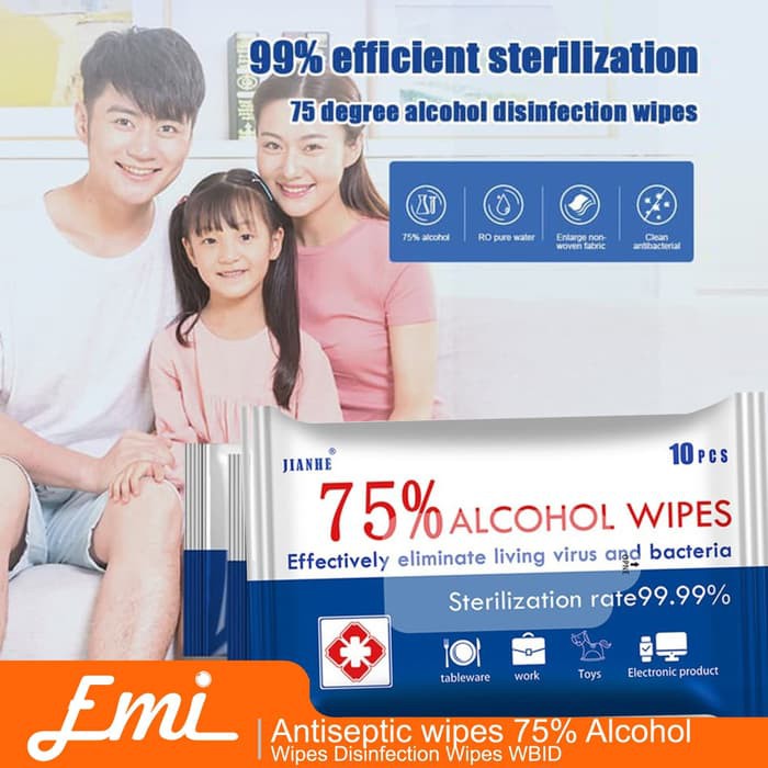 Antiseptic wipes 75% Alcohol Wipes Disinfection Wipes WBID belle 10she- By EMI