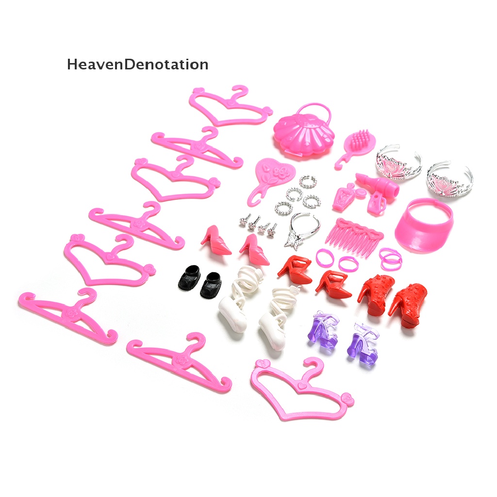 (Heavendenotation) 45pcs / Set Sepatu / Tas / Gelang / Gantungan / Sisir Untuk Aksesoris Boneka Barbie