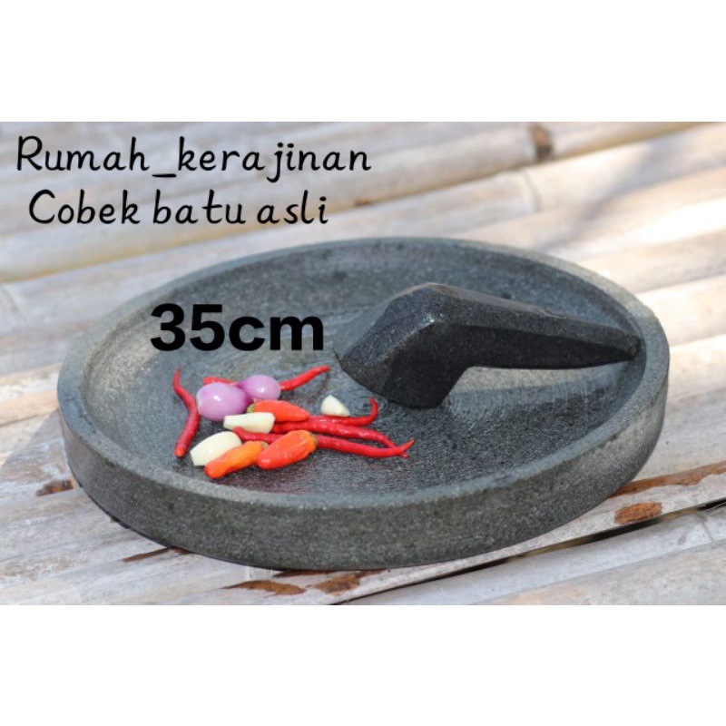 COBEK BATU ASLI 35CM FREE ULEKAN