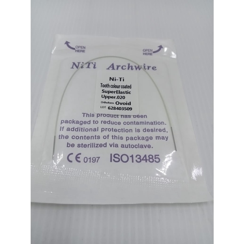 NITI WIRE ESTHETIC COATED WIRE ROUND / KAWAT NITI PUTIH COATED BEHEL DENTAL ORTHODONTIC SUPER ELASTIC NITI ROUND WIRE DENTAL SEWARNA GIGI CERAMIC SAPHIRE