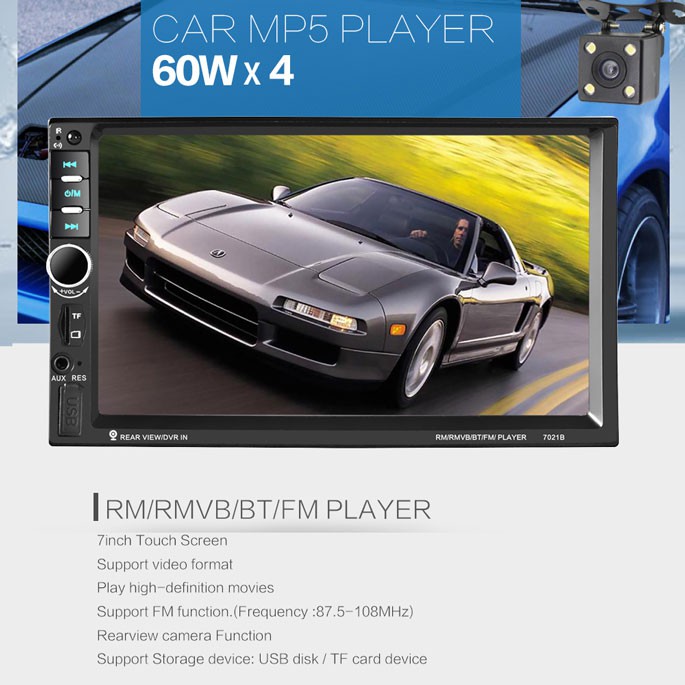 AMPrime Tape Audio Mobil MP5 Media Player Monitor LCD Touchscreen 7 Inch