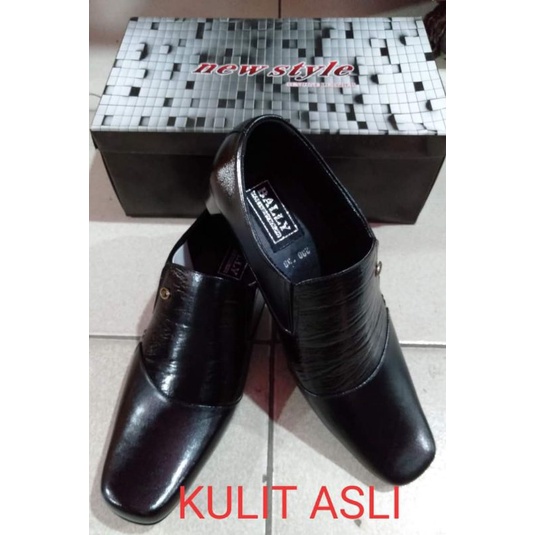 sepatu pansus cowok kulit asli tempahan kantor kerja 38-42