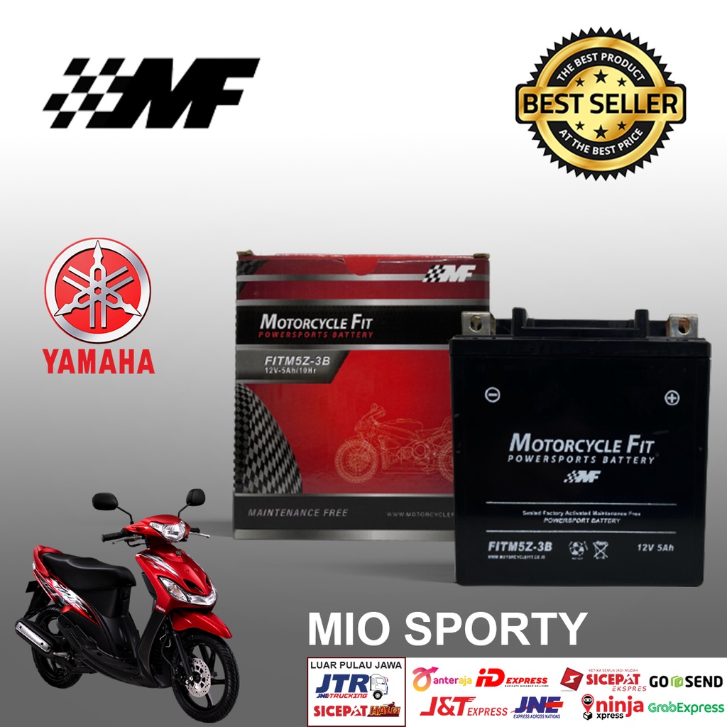 Aki Motor Yamaha MIO SPORTY Accu MF GM5Z-3B Accu Kering Aki MIO SPORTY MF FITM5Z-3B Berkualitas