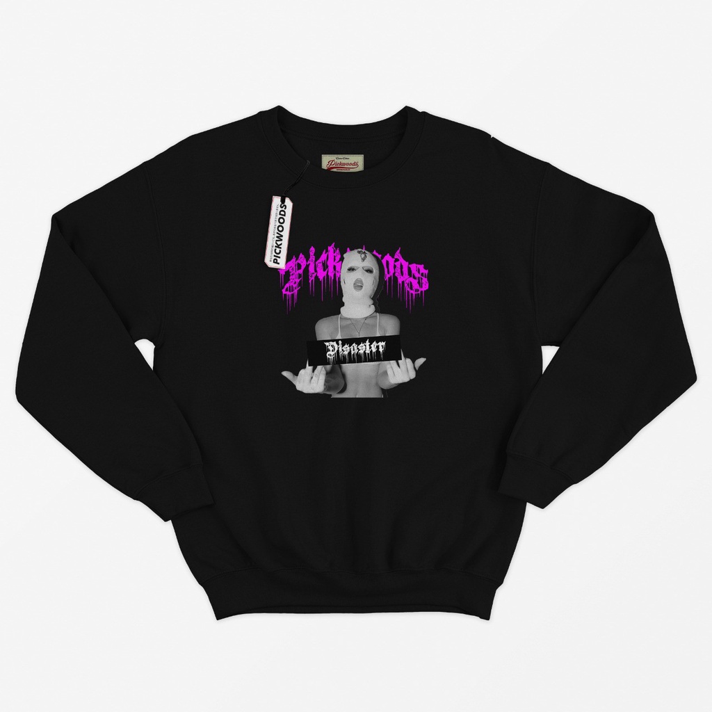 Crewneck Sweater Hitam Metal Original Pickwoods Pria Wanita Font Acak I Sweatshirt Pickwoods METAL Unisex Premium Distro