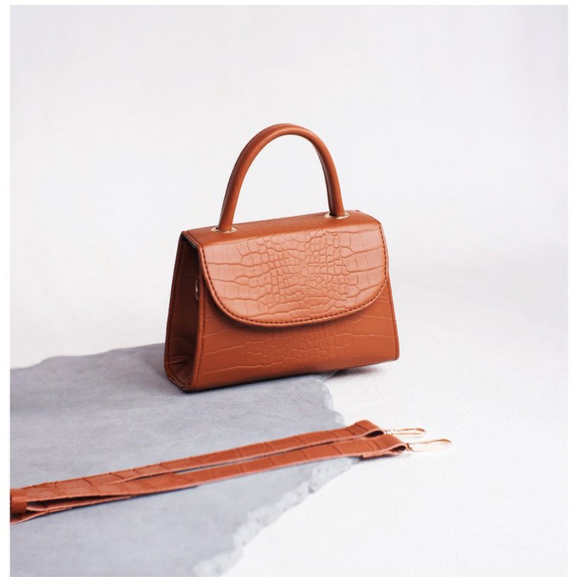 BAJ TAS SELEMPANG WANITA MIZU CROCO HANDLE + SELEMPANG BAG Tas Selempang Wanita SHOULDER BAG MIZU TF006