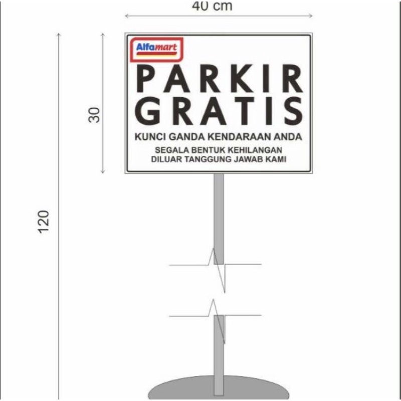 

Sign parkir Gratis 2 Sisi