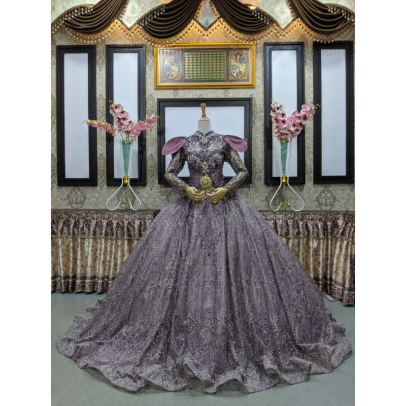 GAUN PENGANTIN BARBIE TILE TRIDI BEREKOR PANJANG//GAUN WEDDING