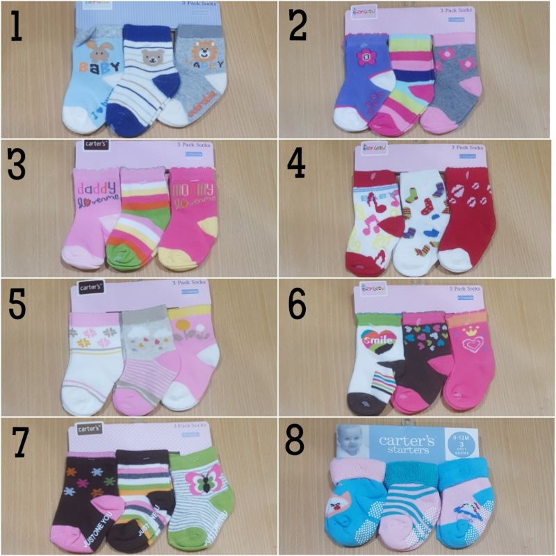 Kaos kaki bayi carter carters 3in1 baby size 6-12 month