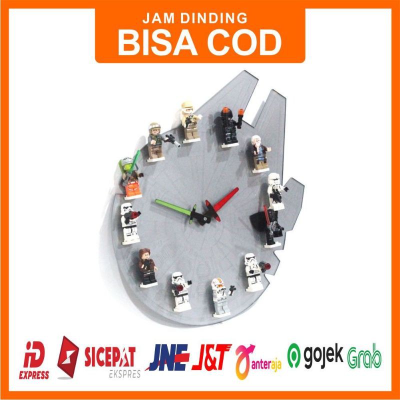 Jam Dinding Millenium Falcon / Jam Dinding Acrylic Millenium Falcon Custom / Jam Dinding Akrilik