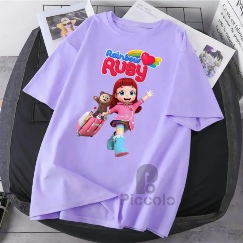 BAJU KAOS ANAK RUBY RAINBOW BAHAN ATASAN ANAK