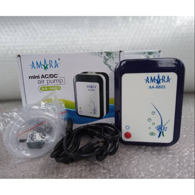 Mesin Aerator AMARA ACDC AA 6603 Airpump 2 Lubang Gelembung Otomatis Aquarium Aquascape