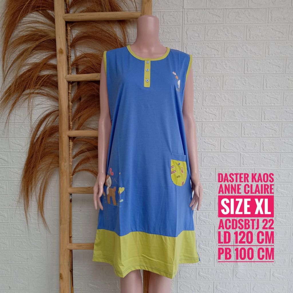 Daster Kaos ANNE CLAIRE Tanpa Lengan Jumbo sz XL (ACDSBTJ)
