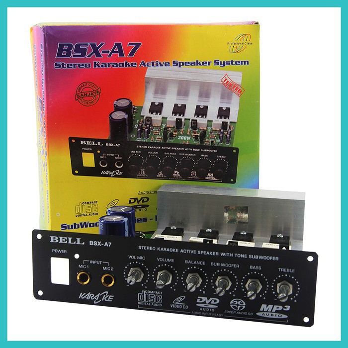 KIT POWER AKTIF STEREO MIC SUBWOOFER BSX-A7 BSX A7 AKTIVE MIK SUB KARAOKE BELL BGR ASLI ORIGINAL