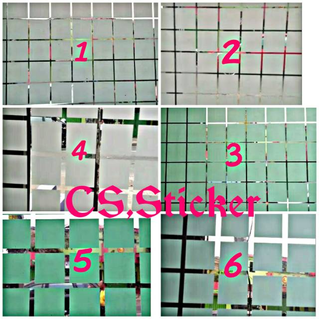 

Sticker,Stiker kaca motif/fariasi kaca/stiker kaca motif kotak" 2cm 3cm