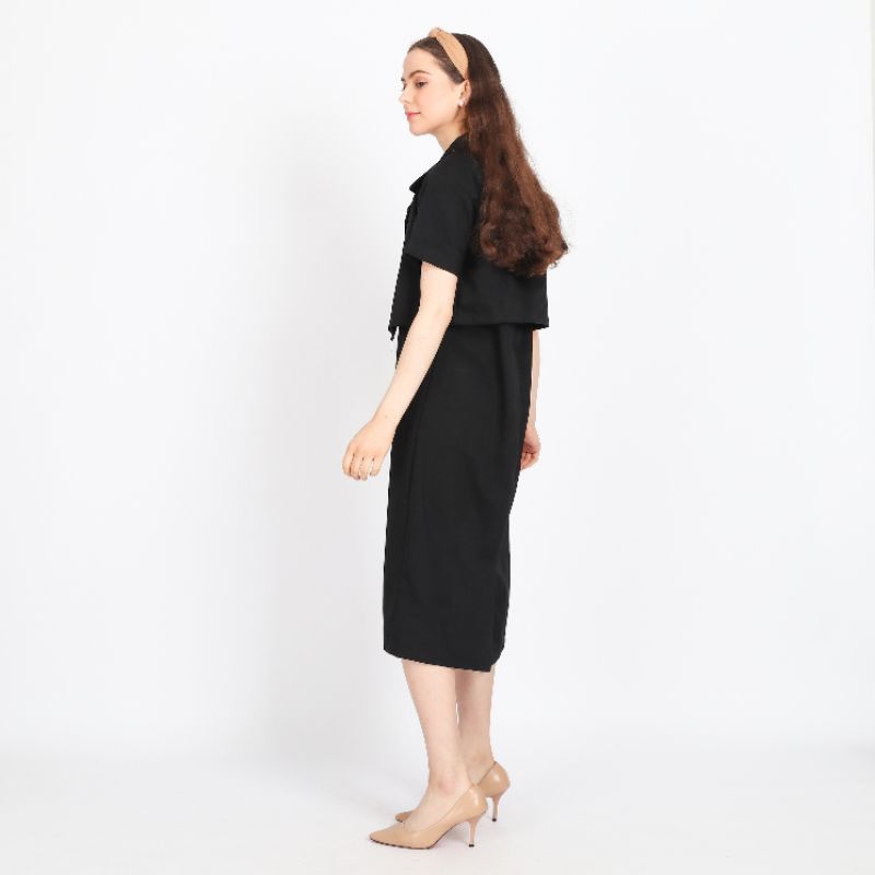 nicole setelan blazer longdress wanita dress wanita