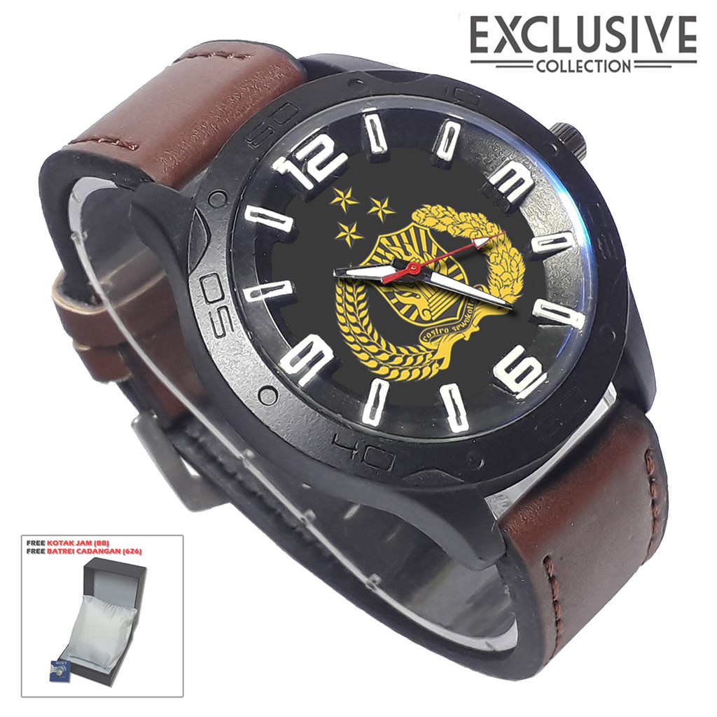 Jam tangan LOGO TRIBRATA Kalep Coklat (Exclusive)