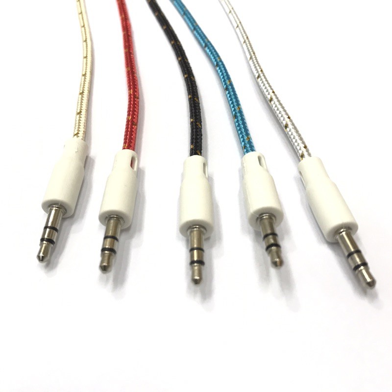 KABEL AUX 1 in 1 AUDIO JACK 3.5mm KABEL NYLON TEBAL BAGUS 90cm