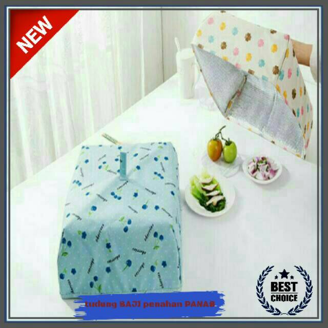 Tudung saji penahan panas super laris ukuran jumbo besar 37x37x15 cm lapisan aluminium foil lipat
