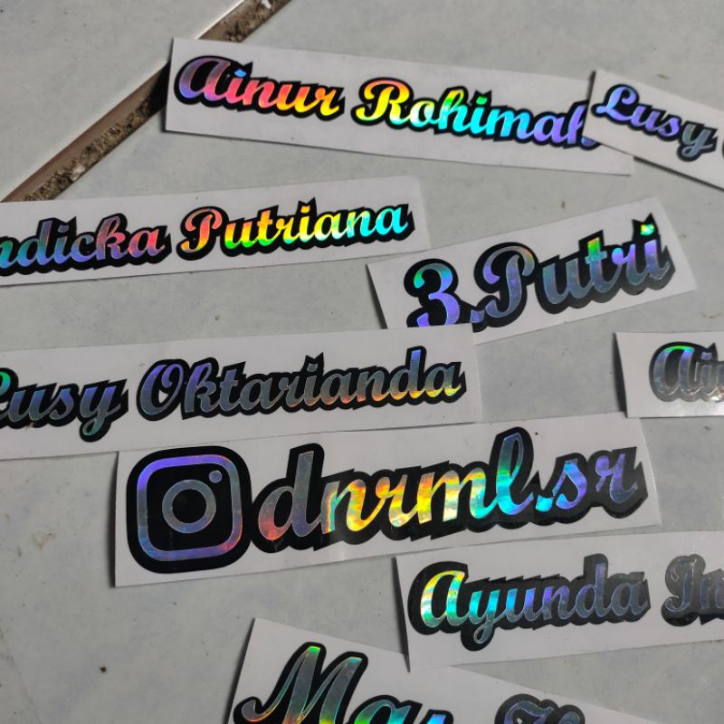 STIKER HOLOGRAM 2 WARNA CUSTOM TULISAN/ TEXT YG KAMU MAU