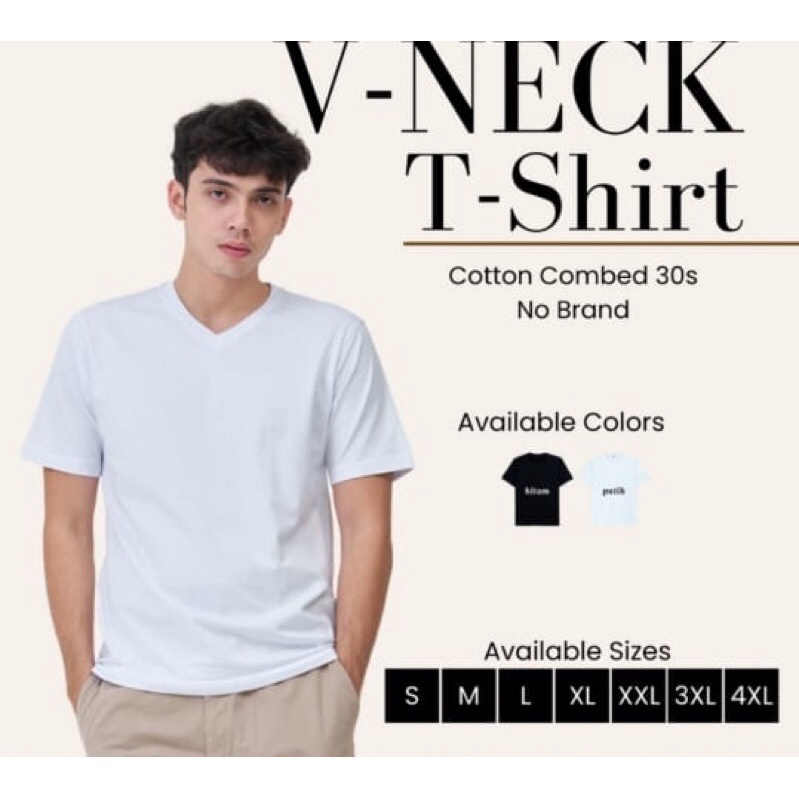 VNECK KAOS POLOS COTTON COMBED 30S vk-001