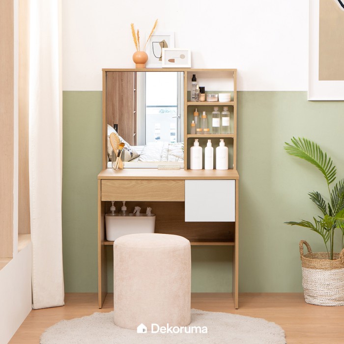 Dekoruma KATO Meja Rias Minimalis dengan Kaca