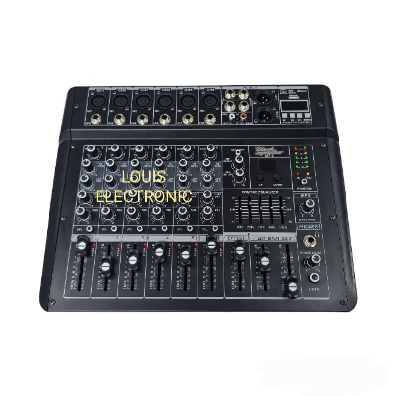 Power Mixer Black Spider MP6 MP-6 6 Channel Bluetooth ORIGINAL