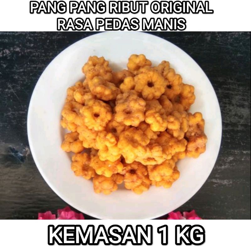 

Pang pang ribut / COD / GROSIR / Jajan snack / cemilan Kembang ribut / snack ribut Kemasan 1 kg