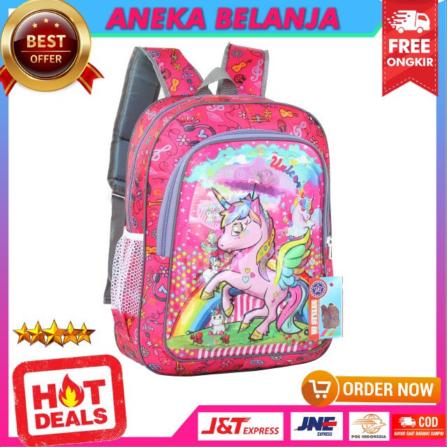 Tas Anak Lampu Motif Unicorn Warna Pink Imut Lucu Cocok Untuk Sekolah Anak Cewek Harga Ekonomis