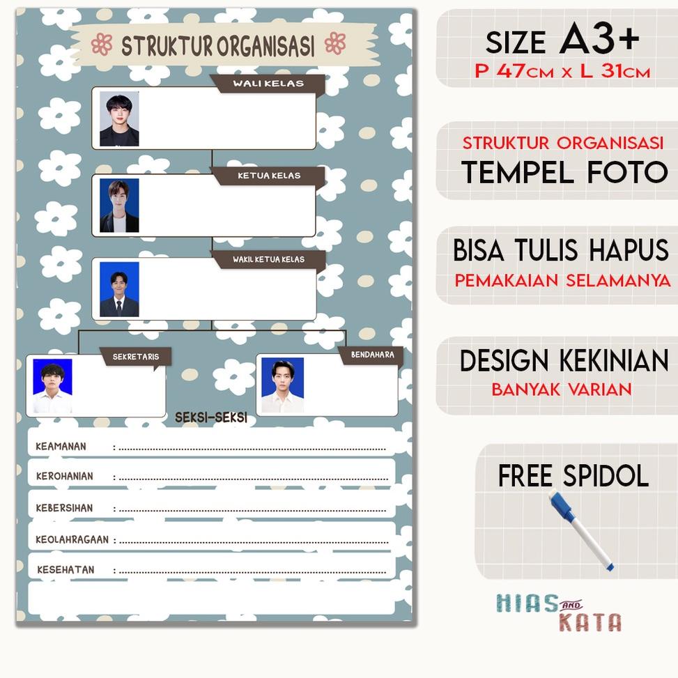

X-OKI〉 〔☎〉 Struktur Organisasi Kelas Sekolah Cetak Foto Poster Flower A3+