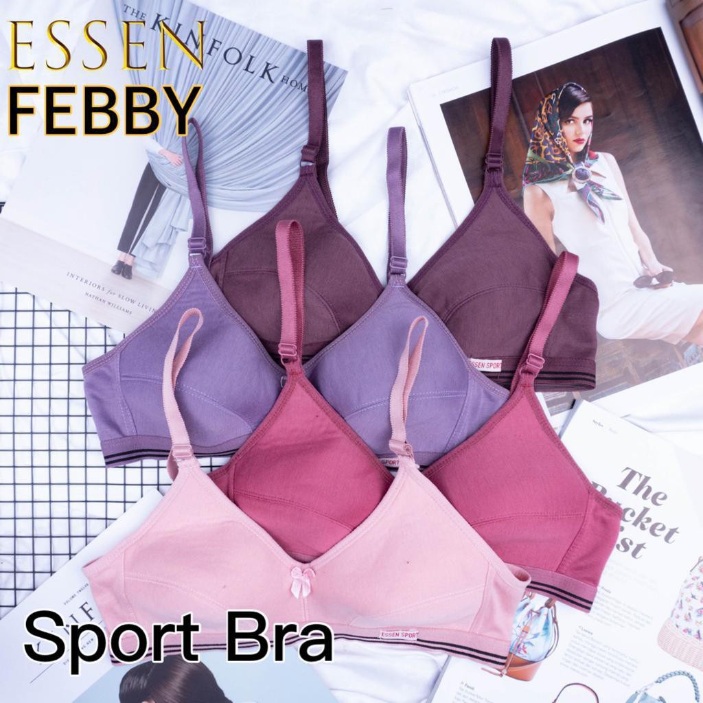 Sport Bra Pakaian Dalam Wanita High Quality Tanpa Kawat dan busa Merk Febby Guffy