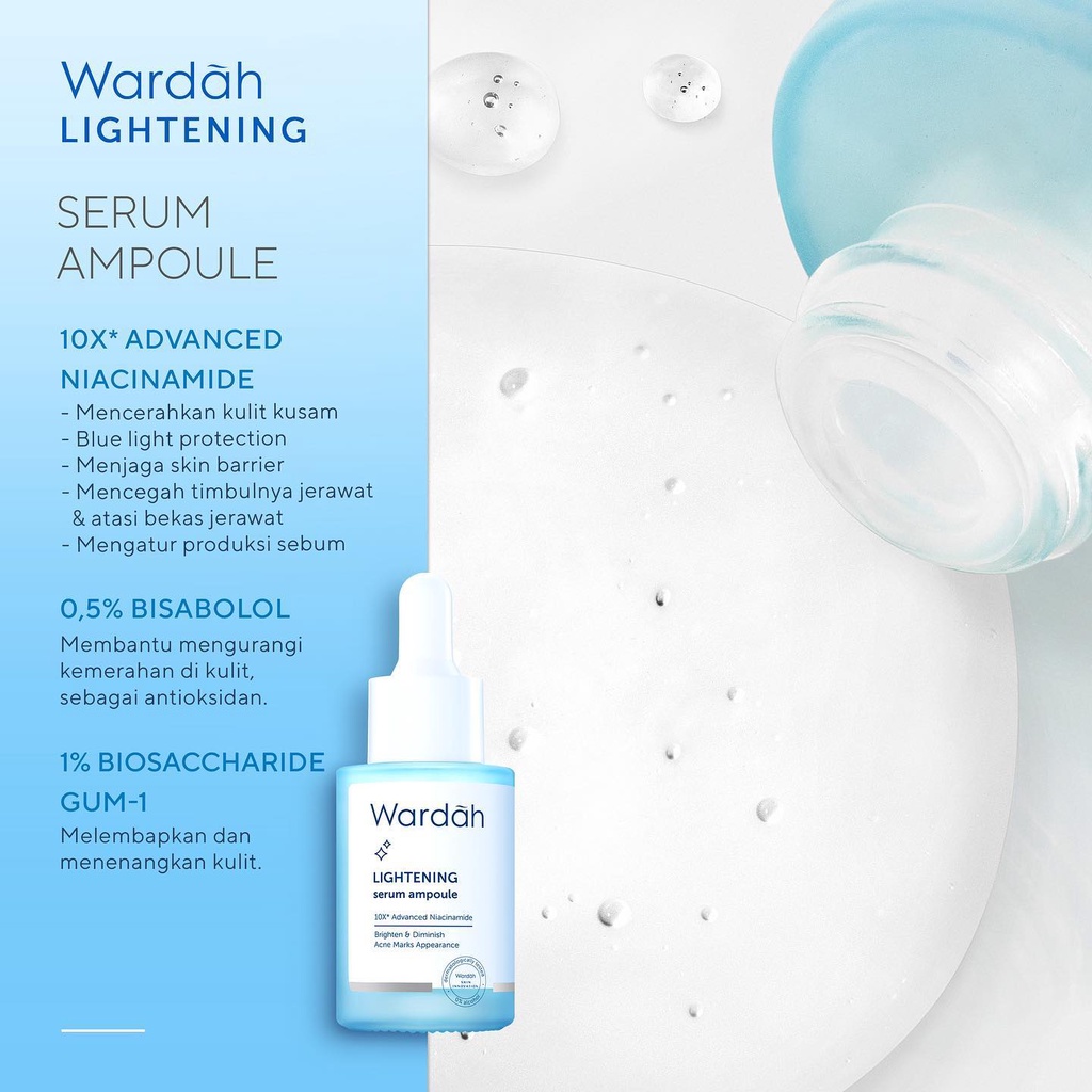 WARDAH UV Shield SPF 30 40mL &amp; Lightening Niacinamide Serum Ampoule 30mL