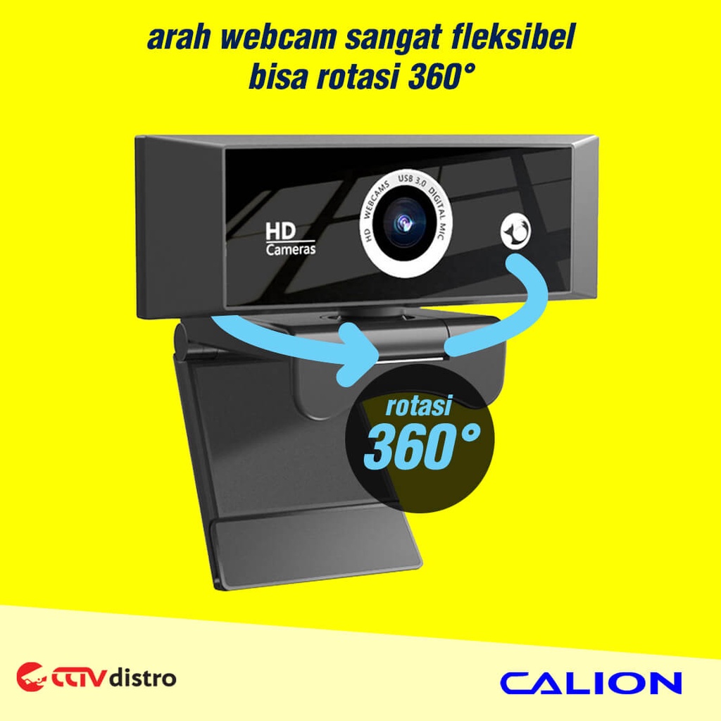 Webcam Autofocus PC Laptop Full HD 1080P | Web Camera Microphone | Kamera Web Cam Calion CAL-2022WC