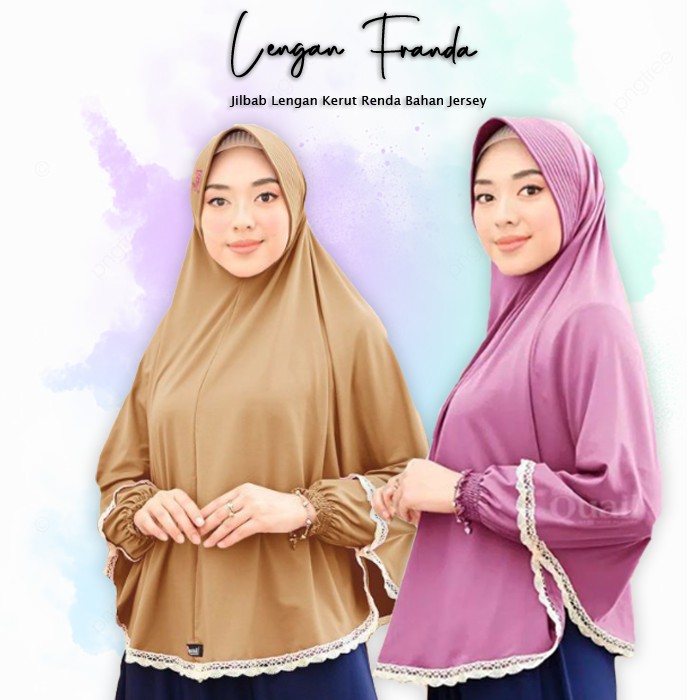 Jilbab Lengan Franda Hijab Lengan Syari Renda by Azlia-1